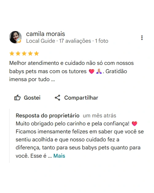 Avaliação real de tutor sobre a PetGold
